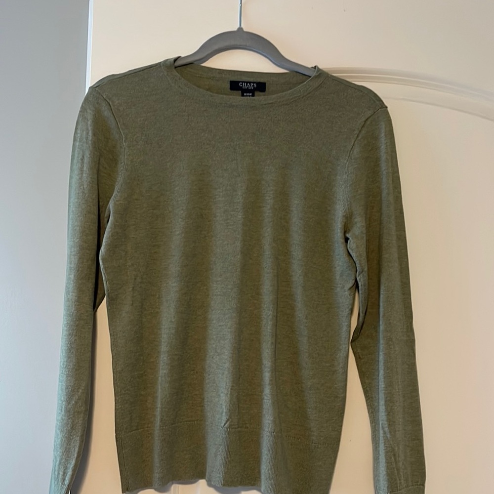 Chaps long sleeve cotton crew neck sweater